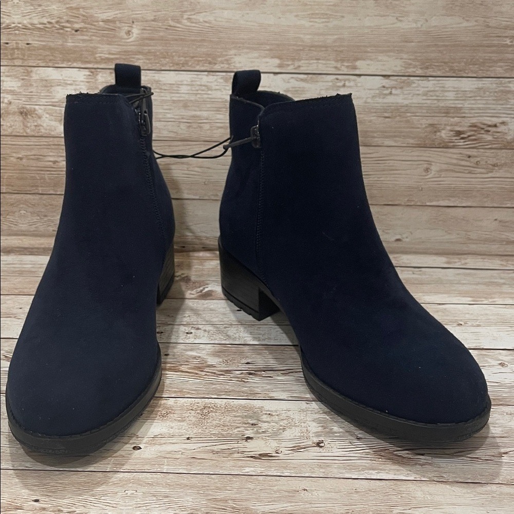 Style & Co Garnerr Dark Navy Suede Ankle Booties Womens 6M NEW - Picture 3 of 9